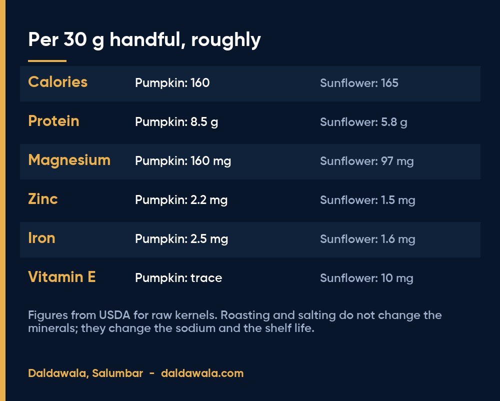 Per 30 g handful, roughly - Daldawala, Salumbar